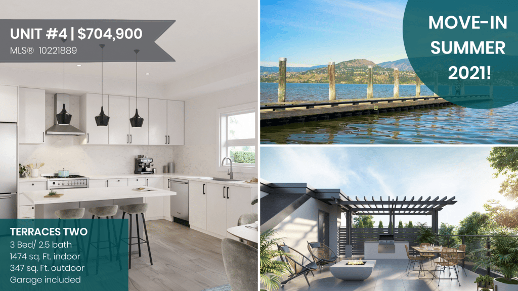 3 bedroom townhomes with a rooftop terrace in Kelowna, BC